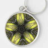 Elegant Gold Silver Kaleidoscoop kerstster Sleutelhanger (Voorkant)