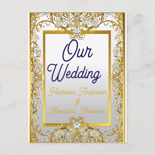 Elegant Gold & Silver Wedding Invitation (Devant)