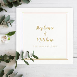 Elegant Gold Simple Modern Minimalist Weddenschap Servet