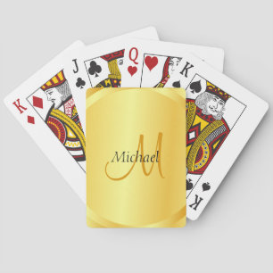 Elegant Gold Sjabloon Initiaal monogram Pokerkaarten