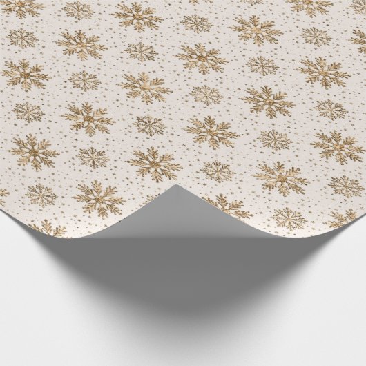 Elegant Gold Snowflake Cadeaupapier (Hoek)