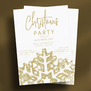 Elegant Gold Snowflake Corporate Kerstparty Kaart