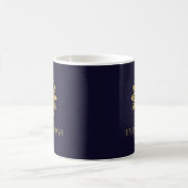 Elégant Gold Snowflake Holiday Café Mug (Centre)