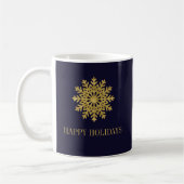 Elégant Gold Snowflake Holiday Café Mug (Gauche)