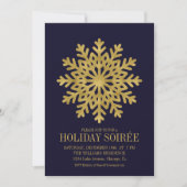 Elegant Gold Snowflake Holiday Party Kaart (Voorkant)
