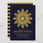 Elegant Gold Snowflake Holiday Party Kaart (Voorkant / Achterkant)