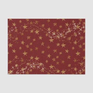 Elegant Gold Snowflake Kerstmis Rood Tissuepapier