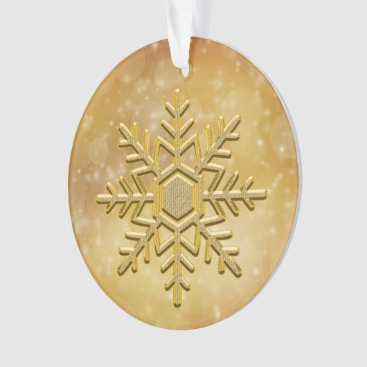Elegant Gold Snowflake Ornament (voorkant)
