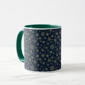 Elegant Gold Snowflake Winter Pattern Mok (Voorkant links)