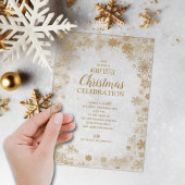 Elegant Gold Snowflakes Christmas Party Acryl Uitnodigingen