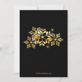 Elégant Gold Snowflakes Invitation de vacances (Dos)