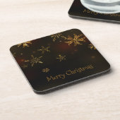 Elegant Gold Snowflakes kerst | Onderzetter (Linkerzijde)
