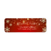 Elegant Gold Snowflakes, rood etiket (Voorkant)