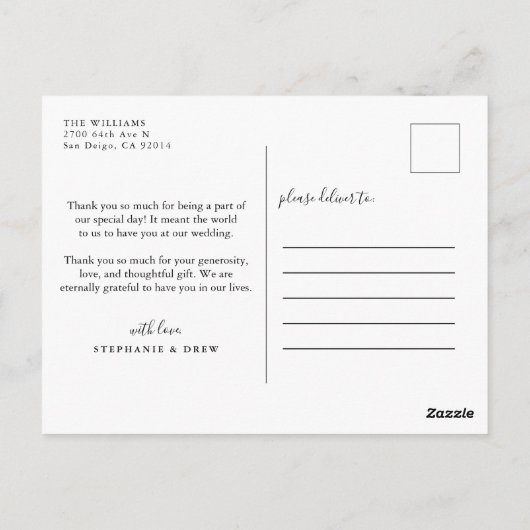 Elegant Gold Sparkle Weddenschap Hartelijk dank Briefkaart (Achterkant)