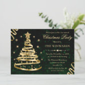 Elegant Gold Sparkly Ribbon Tree-kerstfeest Kaart (Staand voorkant)