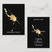 Elegant Gold Splash Professional Sjabloon Moderne Visitekaartje (Voorkant / Achterkant)