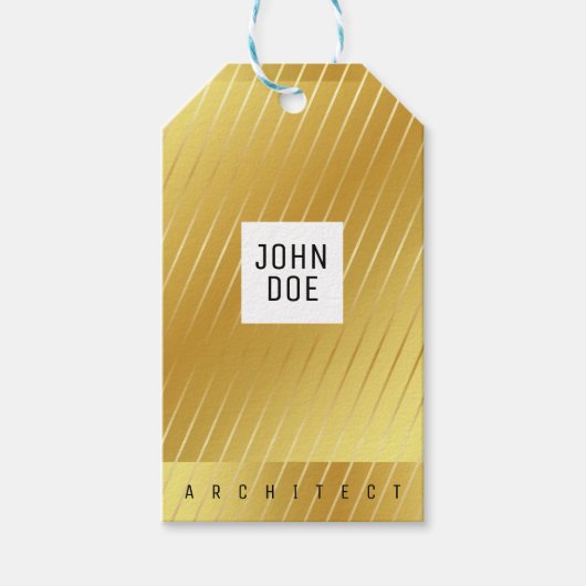 Elegant Gold Square Gift Label Cadeaulabel (Voorkant)