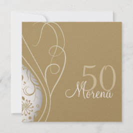 Elegant Gold Square Invitation Kaart