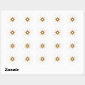 Elegant Gold Starburst Ronde Sticker (Vel)