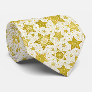 Elegant Gold Stars met Damask Stropdas