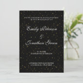 Elegant Gold Stars-Wedding Invitations Kaart (Staand voorkant)