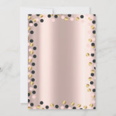 Elegant Gold Stippen, Tiara, Roos Gold Quinceañera Kaart (Achterkant)