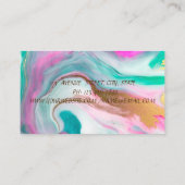 Elegant Gold Stripe Confetti, kleurrijke Lotus, ma Visitekaartje (Achterkant)