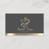 Elegant Gold Stripe Glitter Cupcake Visitekaartje (Voorkant)