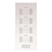 Elégant Gold Stripe Hair Salon Prix Menu (Dos)