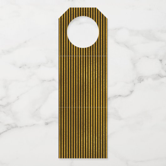 Elegant Gold Striped Corporate Flessenhanger (Achterkant)