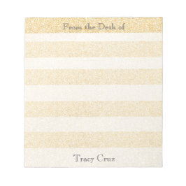 Elegant Gold Striped Custom Notes Notitieblok