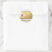 Élégant Gold Stripes Magnolia Sticker vous Mariage (Sac)