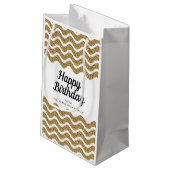 Elegant Gold Stripes Script Verjaardag Klein Cadeauzakje (Achterkant Gekanteld)