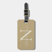 Elegant Gold Stylish Calligraphy Monogrammed Bagagelabel (Voorkant verticaal)