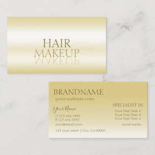 Elegant Gold Stylish Mirror Font Professional Visitekaartje
