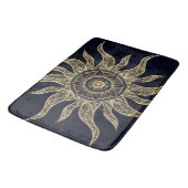 Elegant Gold Sun Mandala Blue Nebula Design Badmat (Gekanteld)