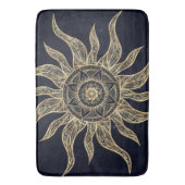 Elegant Gold Sun Mandala Blue Nebula Design Badmat (Voorkant Verticaal)