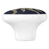 Elegant Gold Sun Mandala Blue Nebula Design Keramische Knop (Zijkant)