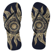 Elegant Gold Sun Mandala Blue Nebula Design Teenslippers (Voetbed)