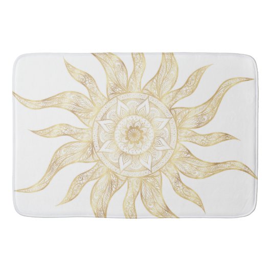 Elegant Gold Sun Mandala Design Badmat (Voorkant)
