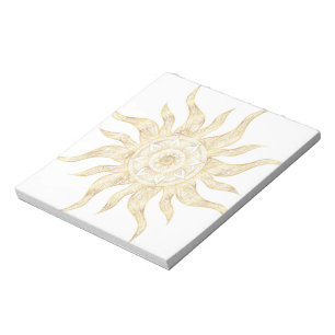 Elegant Gold Sun Mandala Design Notitieblok