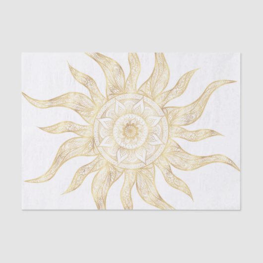 Elegant Gold Sun Mandala Design Tissuepapier (Voorkant)
