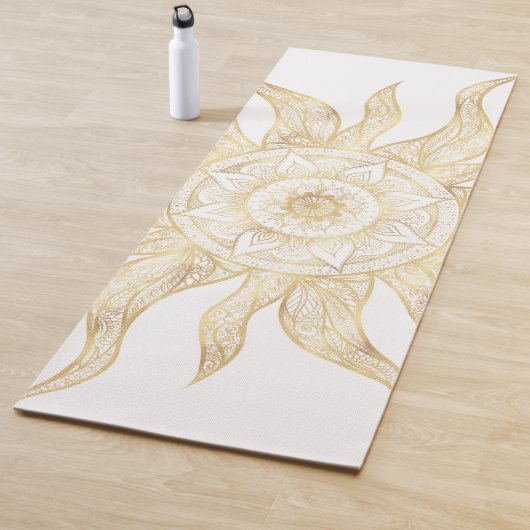 Elegant Gold Sun Mandala Design Yogamat (In situ)