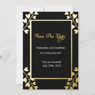 Elegant Gold sur Black Enregistrer la carte Date