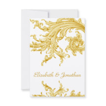 Elegant Gold Sweep Wedding Invitation RSVP