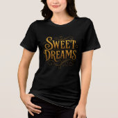 Elegant Gold "Sweet Dreams" Typography Tri-Blend Shirt (Voorkant)