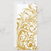 Elegant Gold Swirl 4" X 9" Mariage Détails Carte (Dos)