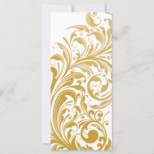 Elegant Gold Swirl 4" X 9" Mariage Détails Carte (Dos)