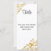 Elegant Gold Swirl 4" X 9" Mariage Détails Carte (Devant)
