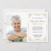 Elegant Gold Swirl - begrafenisuitnodiging | Kleur Kaart (Voorkant)